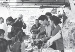 Serving food